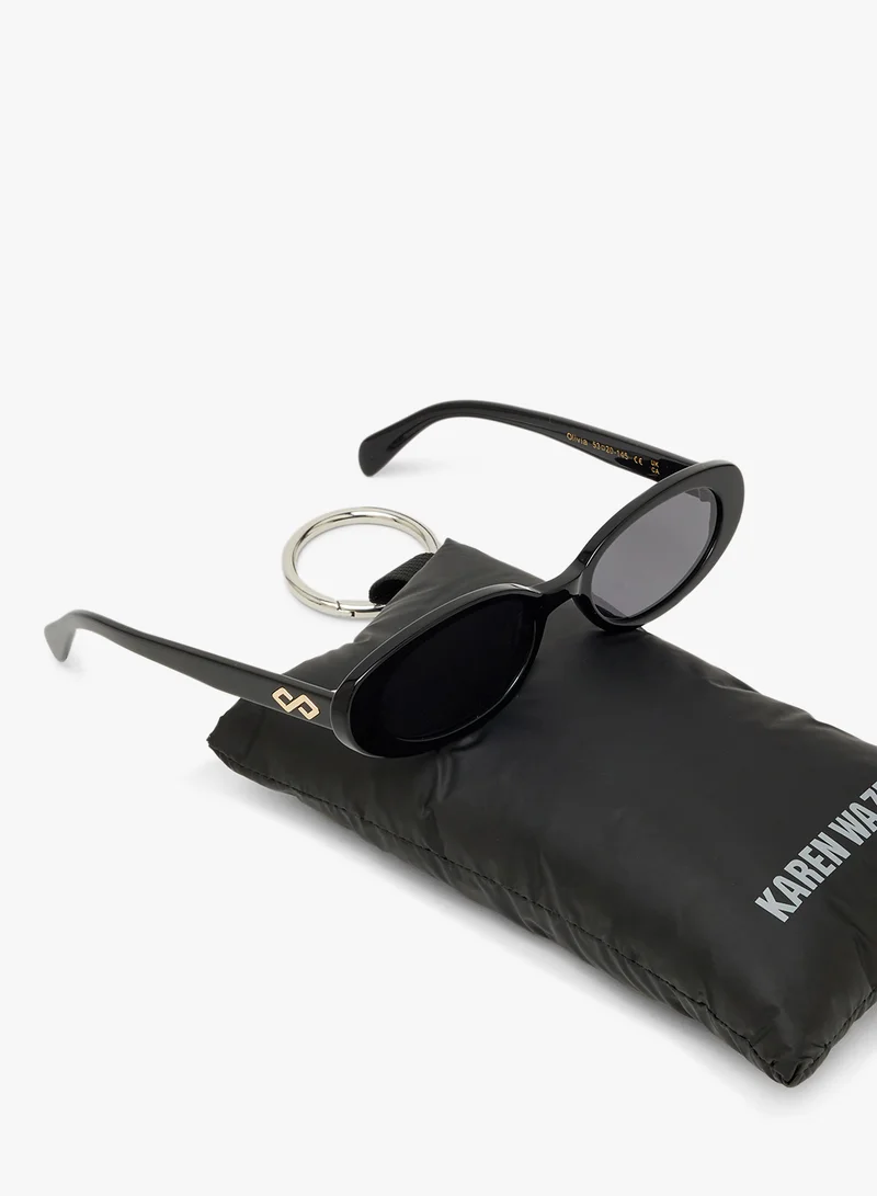 KAREN WAZEN Olivia Oval Sunglasses