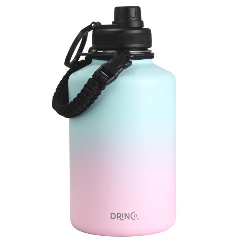 DRINCO Stainless Steel Water Bottle Spout Lid Vacuum Insulated Double Wall Water Bottle Wide Mouth (64oz 40oz 32oz 22oz 18oz 14oz) Leak Proof Keep Cold Sport Camping Hiking (64 oz  64oz Macaron) - Image 1