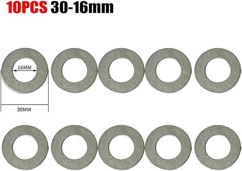 Circular Saw Blade Adapter Ring Kit 10Pcs Multisize 30 16mm Metal Silver - Image 5
