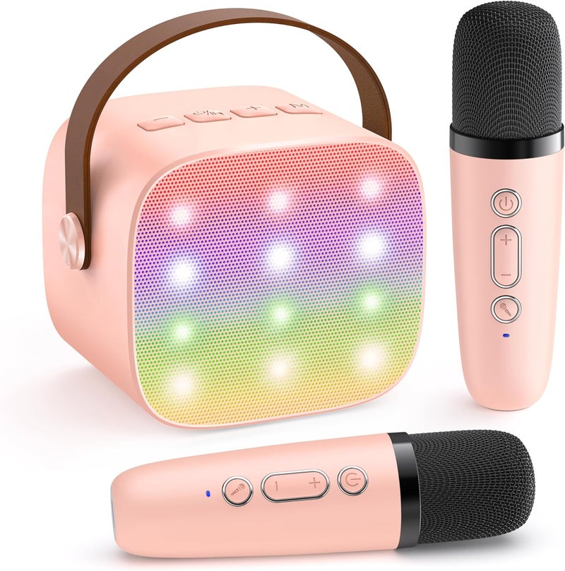 Mini Karaoke Machine with 2 Wireless Microphones for Kids - Image 1