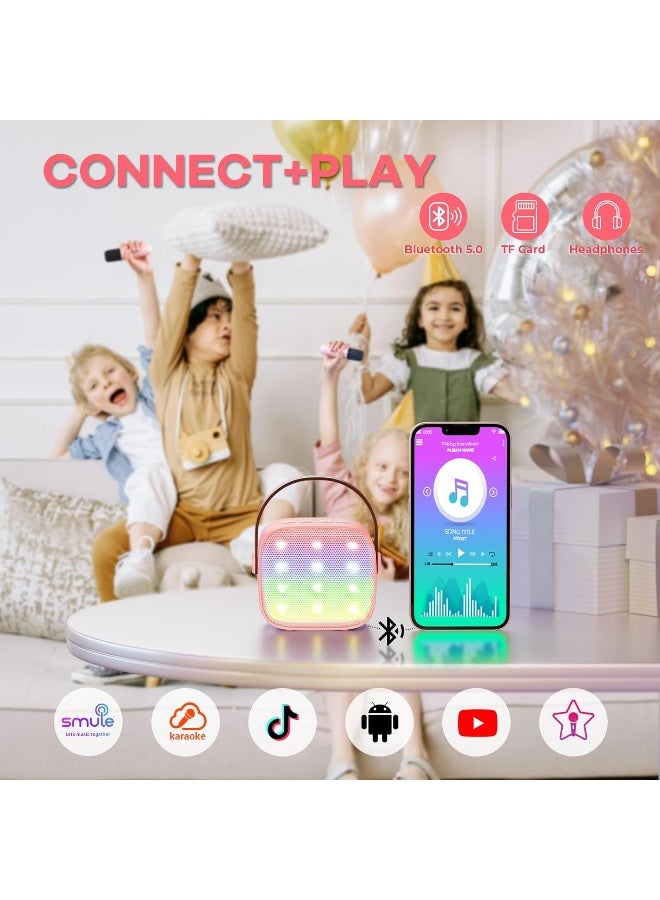 Mini Karaoke Machine with 2 Wireless Microphones for Kids - Image 5