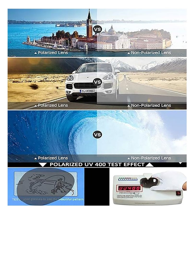 KASTWAVE نظارات شمسية مستقطبة عصرية، نظارات شمسية قابلة للطي، نظارات شمسية واقية من الأشعة فوق البنفسجية، نظارات شمسية مستقطبة للرجال والنساء بتصميم Steampunk مع عدسات مزدوجة - Image 4