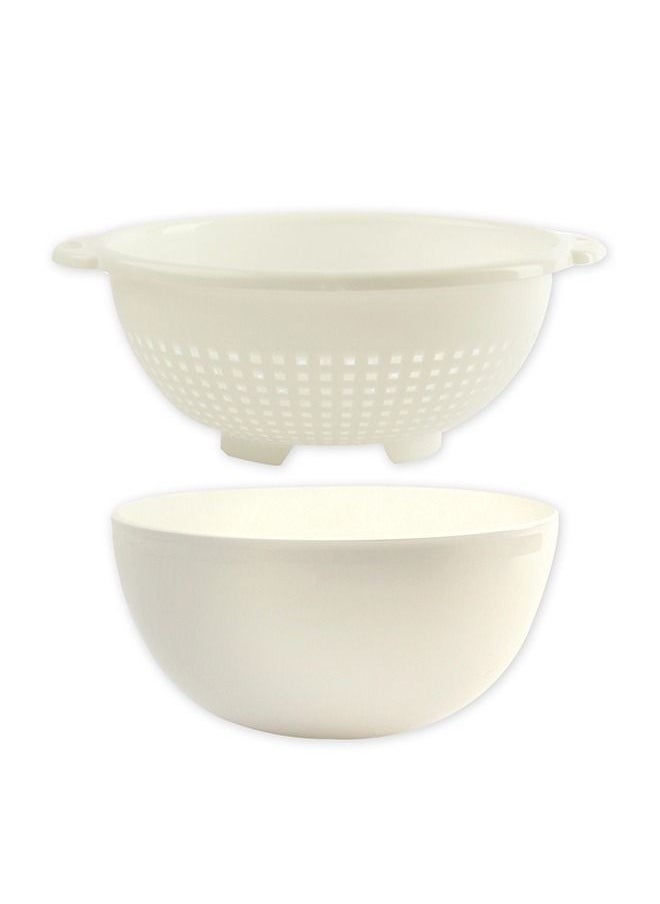 GAB Plastic GAB Plastic, Colander with Bowl Set, Drain Colander and washing bowl, Food Strainer Kitchen Accessory, Detachable Colander,
Cleaning Washing, Mixing Fruits and Vegetables, Made from BPA-free Plastic  - Image 1