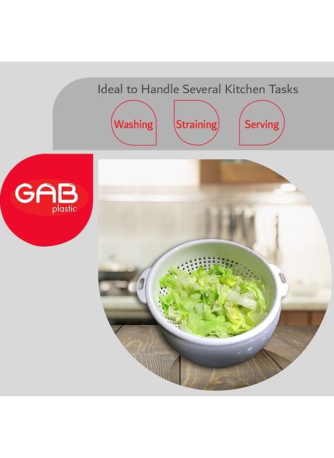 GAB Plastic GAB Plastic, Colander with Bowl Set, Drain Colander and washing bowl, Food Strainer Kitchen Accessory, Detachable Colander,
Cleaning Washing, Mixing Fruits and Vegetables, Made from BPA-free Plastic  - Image 2