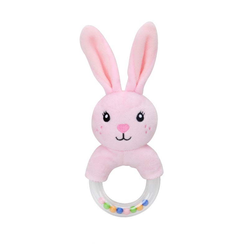 Cute Cartoon Rabbit Fox Sheep Plush Baby Rattle Powder rabbit hand ring 