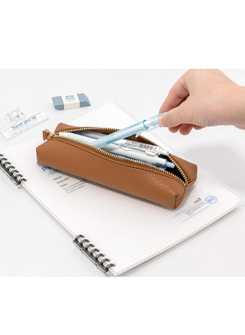 إسكدنيا حقيبة أقلام ورقائق قابلة للتنقل للمدرسة أو المكتب للمرأة والرجل (بني) - Image 4