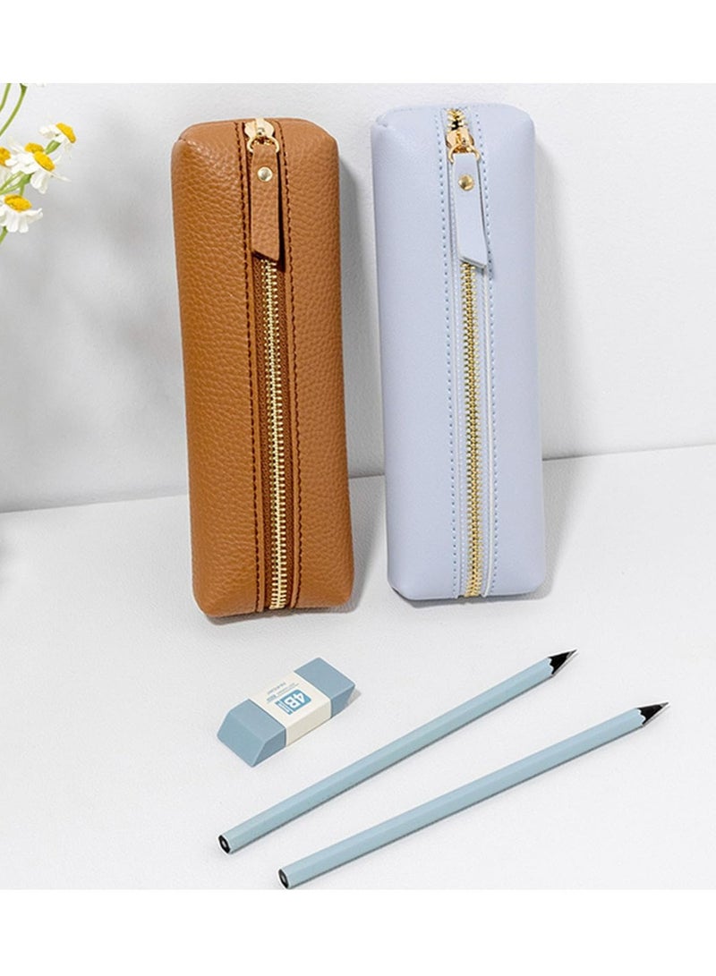 إسكدنيا حقيبة أقلام ورقائق قابلة للتنقل للمدرسة أو المكتب للمرأة والرجل (بني) - Image 5