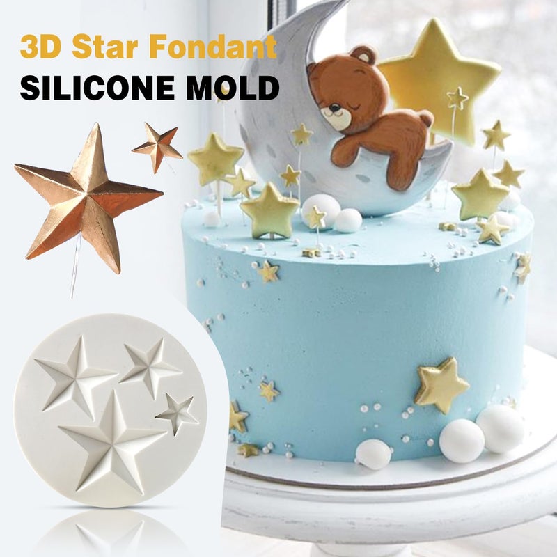SK Star Silicone Fondant Mold Chocolate Mold for Sugarcraft  Candy Mold  Cupcake Topper  Polymer Clay Crafting Projects-Small  - Image 4