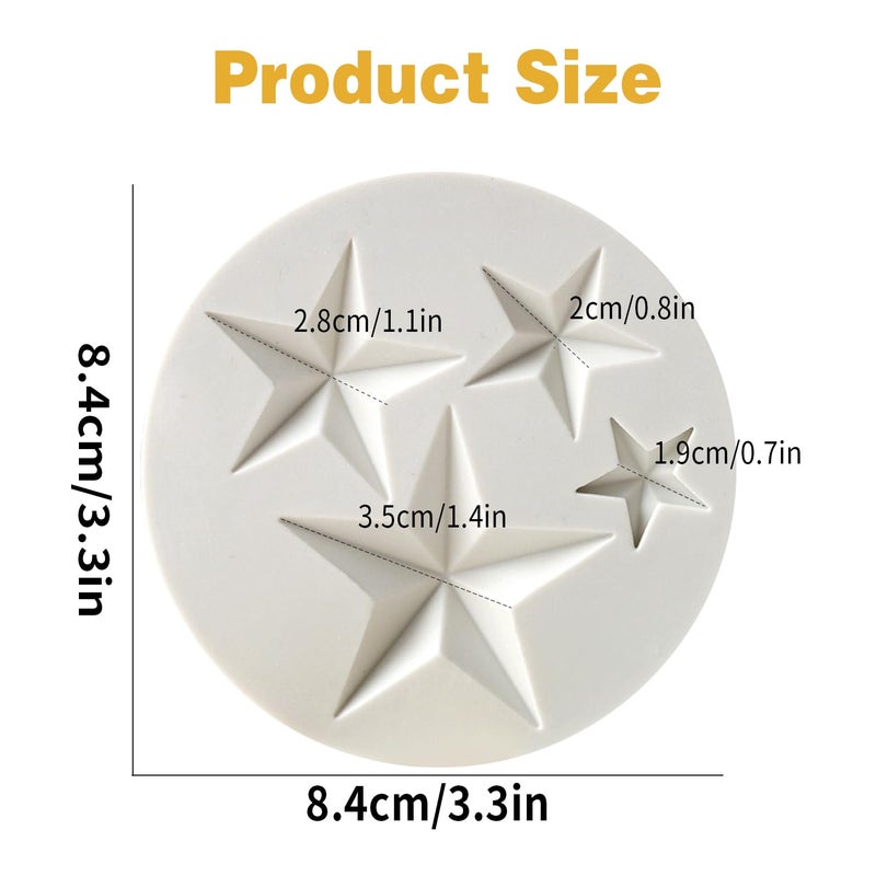 SK Star Silicone Fondant Mold Chocolate Mold for Sugarcraft  Candy Mold  Cupcake Topper  Polymer Clay Crafting Projects-Small  - Image 2