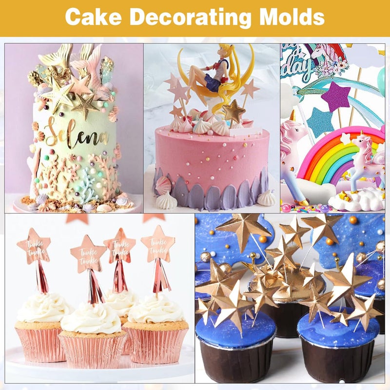 SK Star Silicone Fondant Mold Chocolate Mold for Sugarcraft  Candy Mold  Cupcake Topper  Polymer Clay Crafting Projects-Small  - Image 5