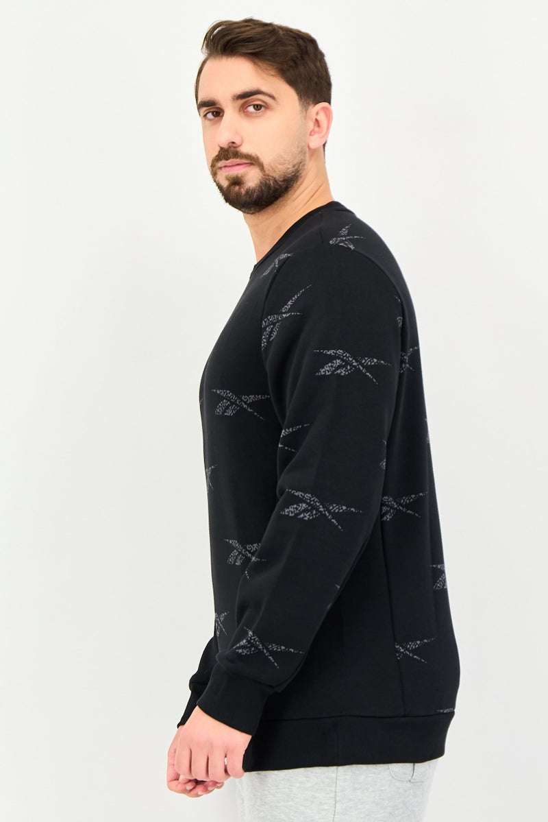 Reebok Men Sportswear Fit Long Sleeve Outdoor Sweatshirt, Black - Image 2