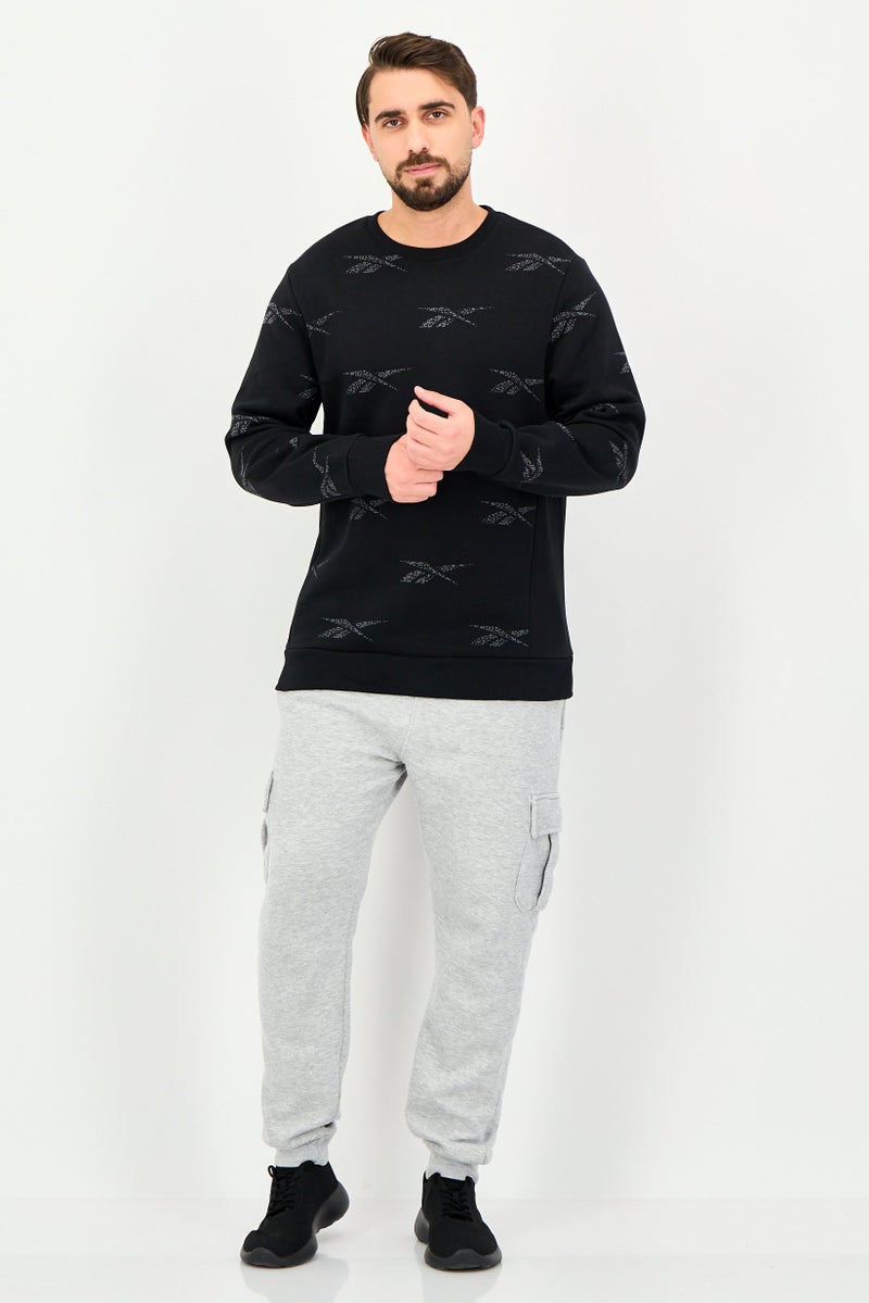 Reebok Men Sportswear Fit Long Sleeve Outdoor Sweatshirt, Black - Image 4