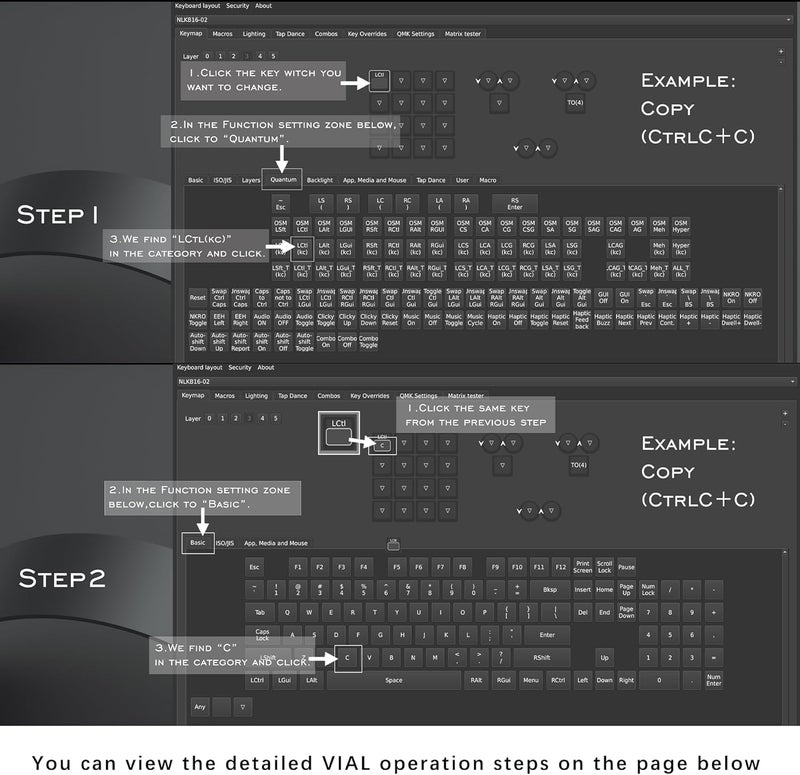 NLOFIN Macro Pad,Programmable Designer Macro Keyboard, 16 Keys Triple Knob and Screen with Macro Keypad,One Handed Gaming Keyboard for iOS,Windows (Black) - Image 4
