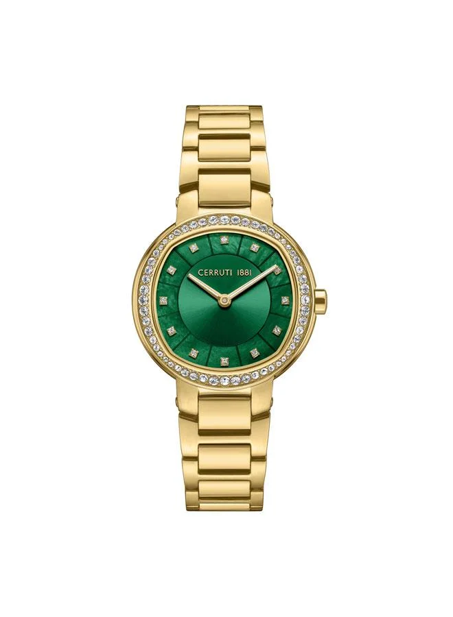 Bellegra 32mm Green Mother-of-pearl Dial Quartz Analog Watch For Women