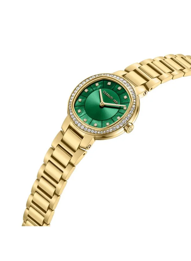 شيروتي 1881 Bellegra 32mm Green Mother-of-pearl Dial Quartz Analog Watch For Women
