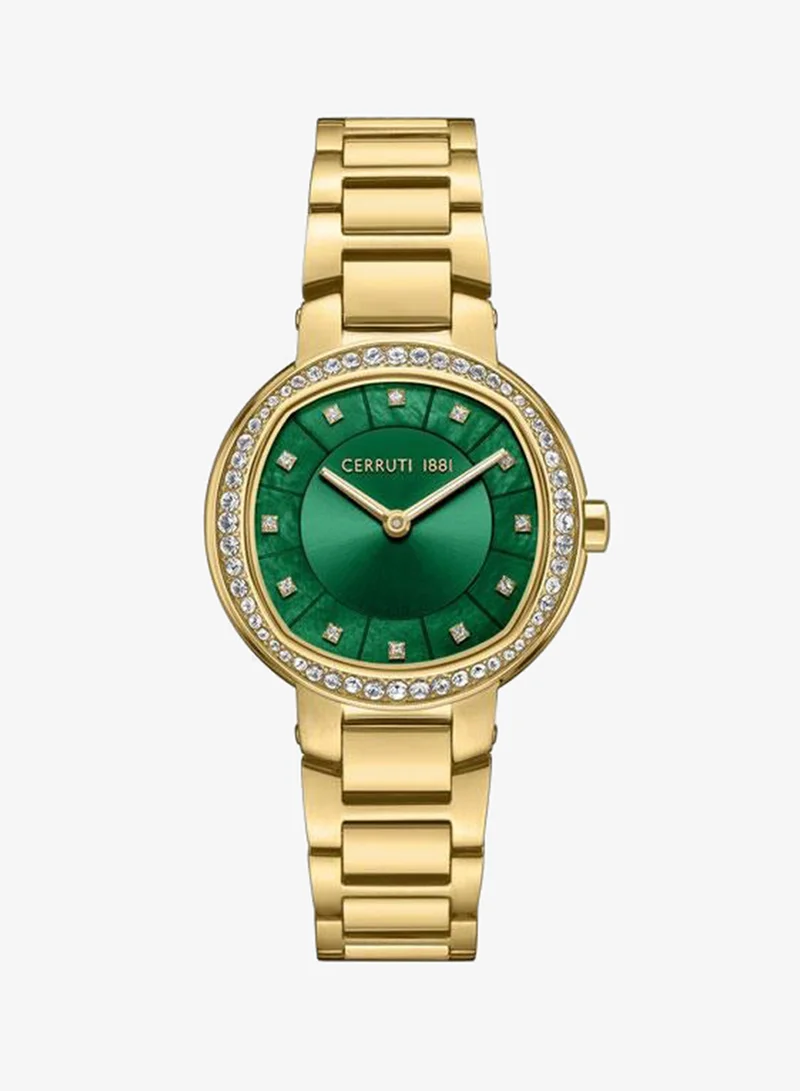 شيروتي 1881 Bellegra 32mm Green Mother-of-pearl Dial Quartz Analog Watch For Women