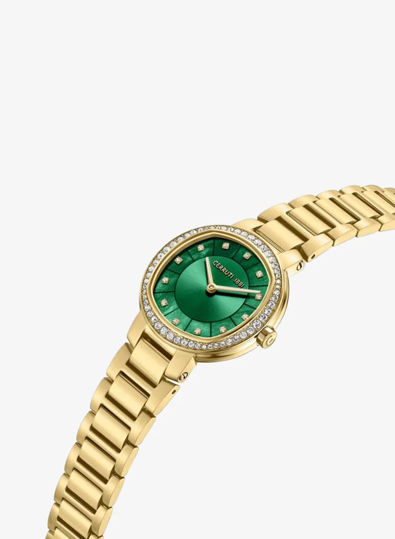 شيروتي 1881 Bellegra 32mm Green Mother-of-pearl Dial Quartz Analog Watch For Women