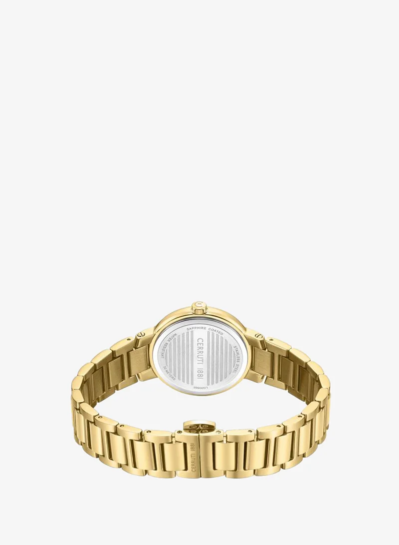 CERRUTI 1881 Yellow Gold Women's Bellegra 32mm Green Mother-of-pearl Dial Quartz Analog Watch For Women for Women | Best Price UAE