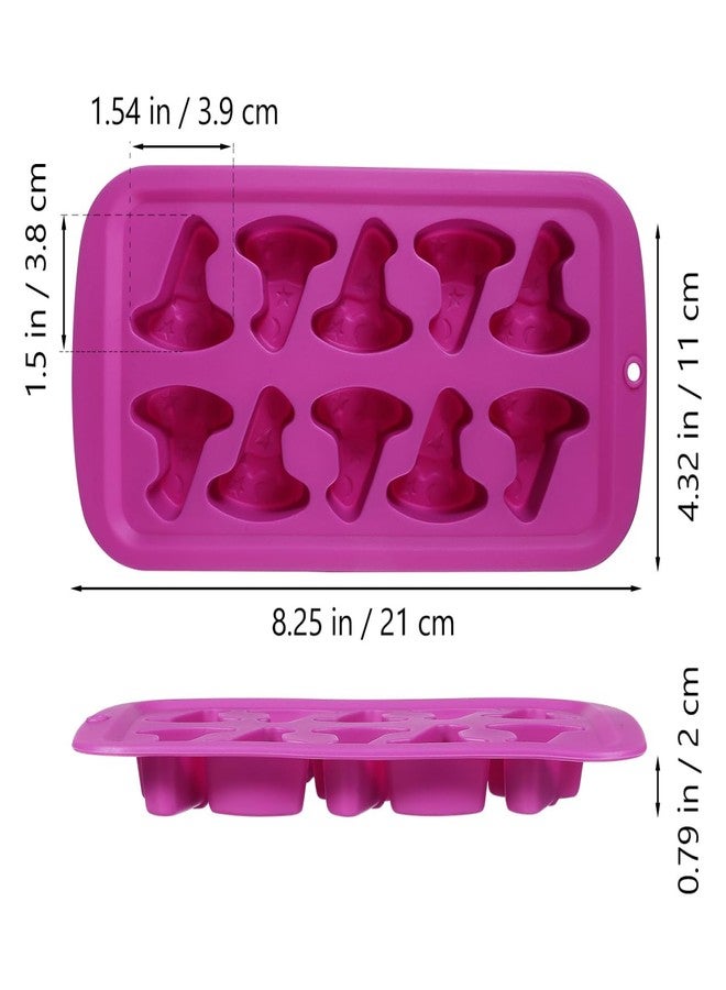 Hemoton 2PCS Halloween Baking Silicone Molds,Halloween Chocolate Molds,Witch Hat Gummy,Silicone Ice Cube Mold,Candy Cookie, for Gummies, Candies, Chocolate - Image 3