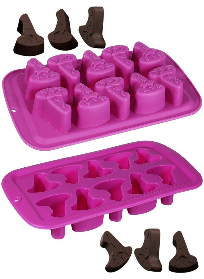 Hemoton 2PCS Halloween Baking Silicone Molds,Halloween Chocolate Molds,Witch Hat Gummy,Silicone Ice Cube Mold,Candy Cookie, for Gummies, Candies, Chocolate - Image 1