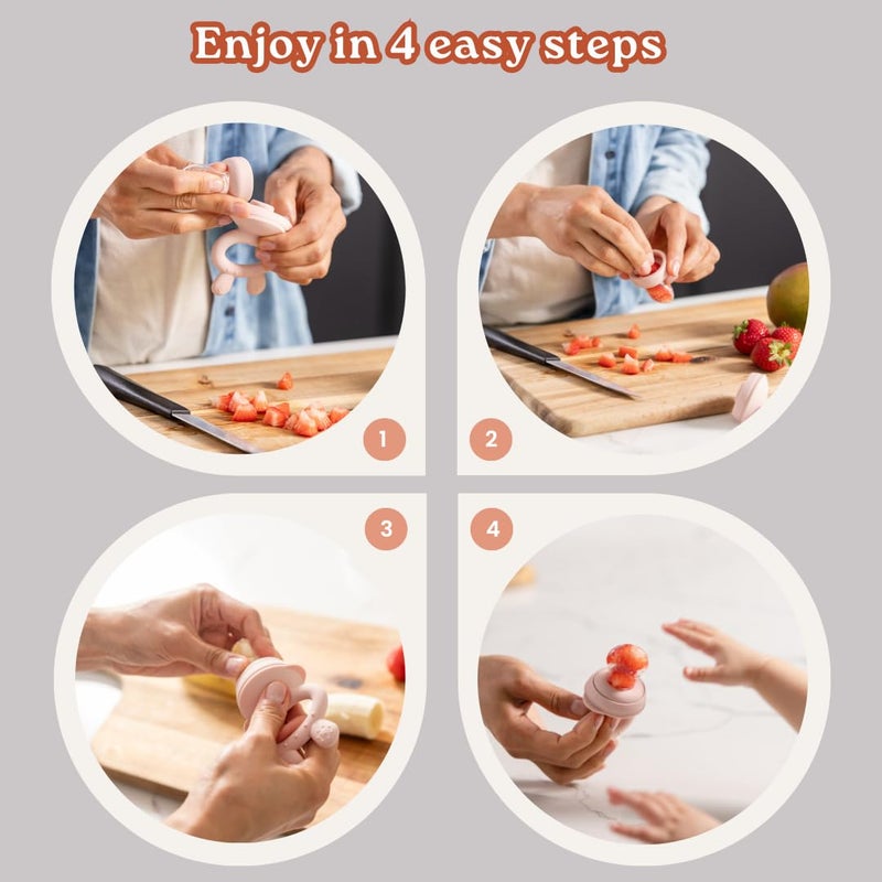 Haakaa Freeze-N-Feed Mini Combo with Silicone Food Feeder & Silicone Mini Nibble Tray|Baby Solid Food Self Feeder|Breastmilk Popsicle Mold Storage & Feeder for Soothing Baby Gums 1 PK - Image 3