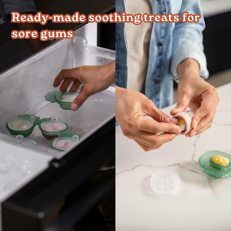 Haakaa Freeze-N-Feed Mini Combo with Silicone Food Feeder & Silicone Mini Nibble Tray|Baby Solid Food Self Feeder|Breastmilk Popsicle Mold Storage & Feeder for Soothing Baby Gums 1 PK - Image 4