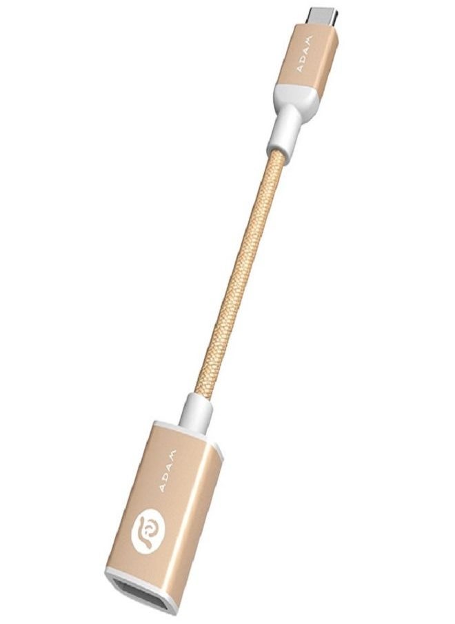 ADAM ELEMENTS - CASA F13 USB Type C Male to USB Type A Female Adapter Gold - Image 1