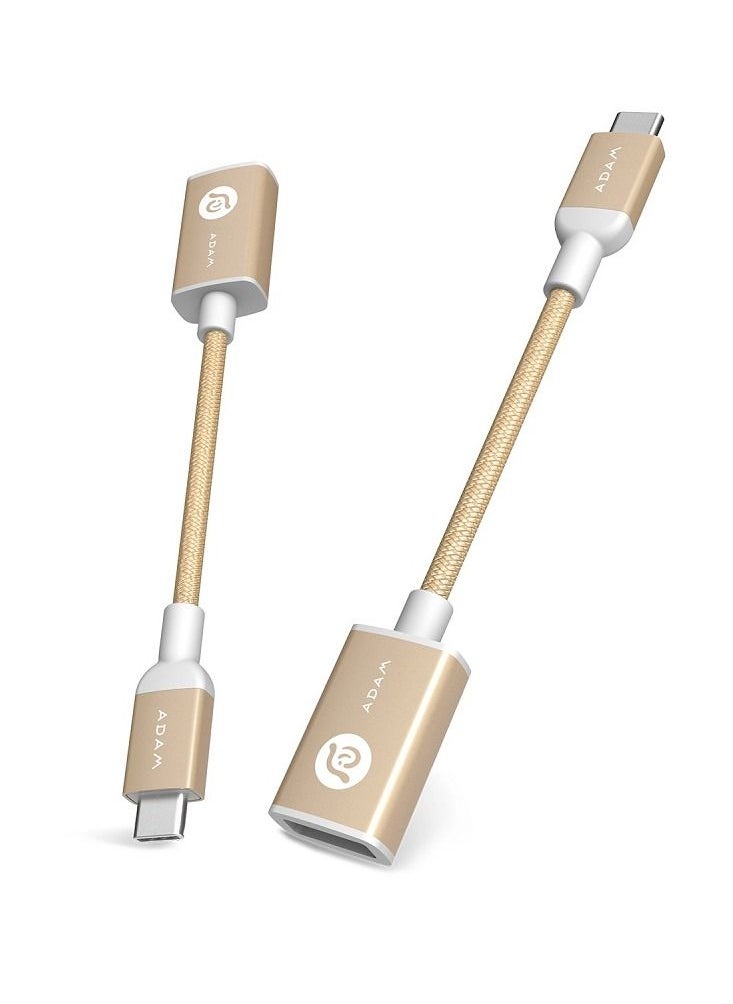 ADAM ELEMENTS - CASA F13 USB Type C Male to USB Type A Female Adapter Gold - Image 1