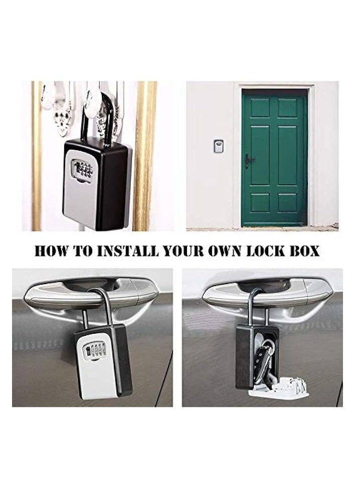 erorex Wall Mounted Stainless Steel 4-Digit Combination Code Key Lock Box  - Image 5