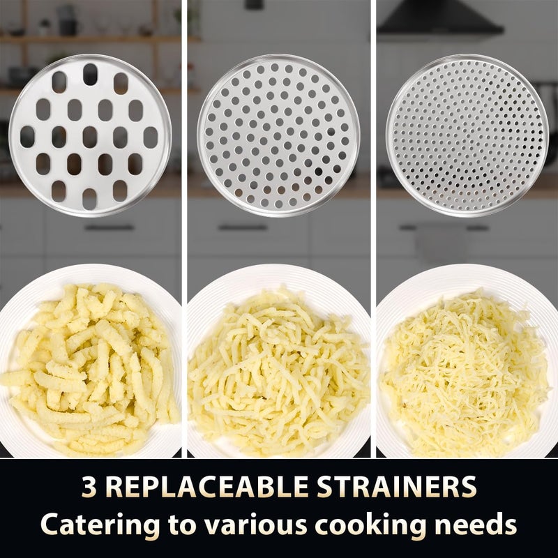 AMOHEE Potato Ricer, 15oz/425g Large Stainless Steel Potato Masher Upgrade Heavy Duty Design with Anti-Slip Handle Ricer for Mashed Potatoes & Food Press for Fruits, Carrots, Yams, Orange - Image 5