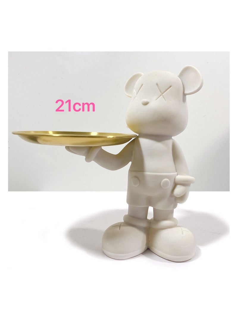 اي اي اي أعمال يدوية يدوية، دب صينية قائم، 21 سم، دب مطلي، طلاء عشوائي، صنع ذاتي - Image 2