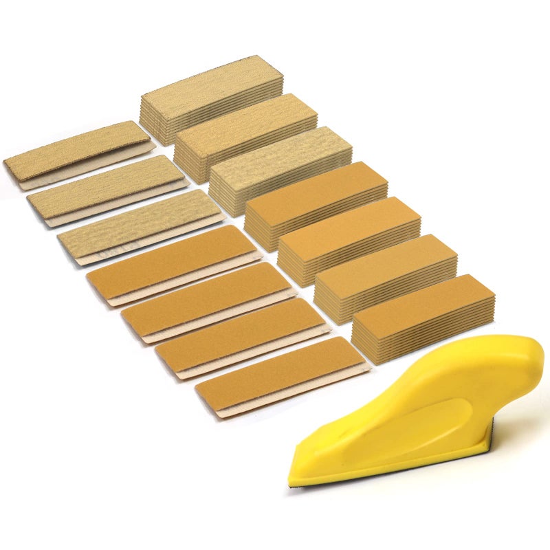 MAXMAN Sand Paper Sanding Block 35x 1 Sandpaper Assortment 80 120 180 240 320 400 600 Grit Micro Detail Sander Sand Paper for Wood Furniture Crafts Woodworking Projects Tight Spaces 70Pcs