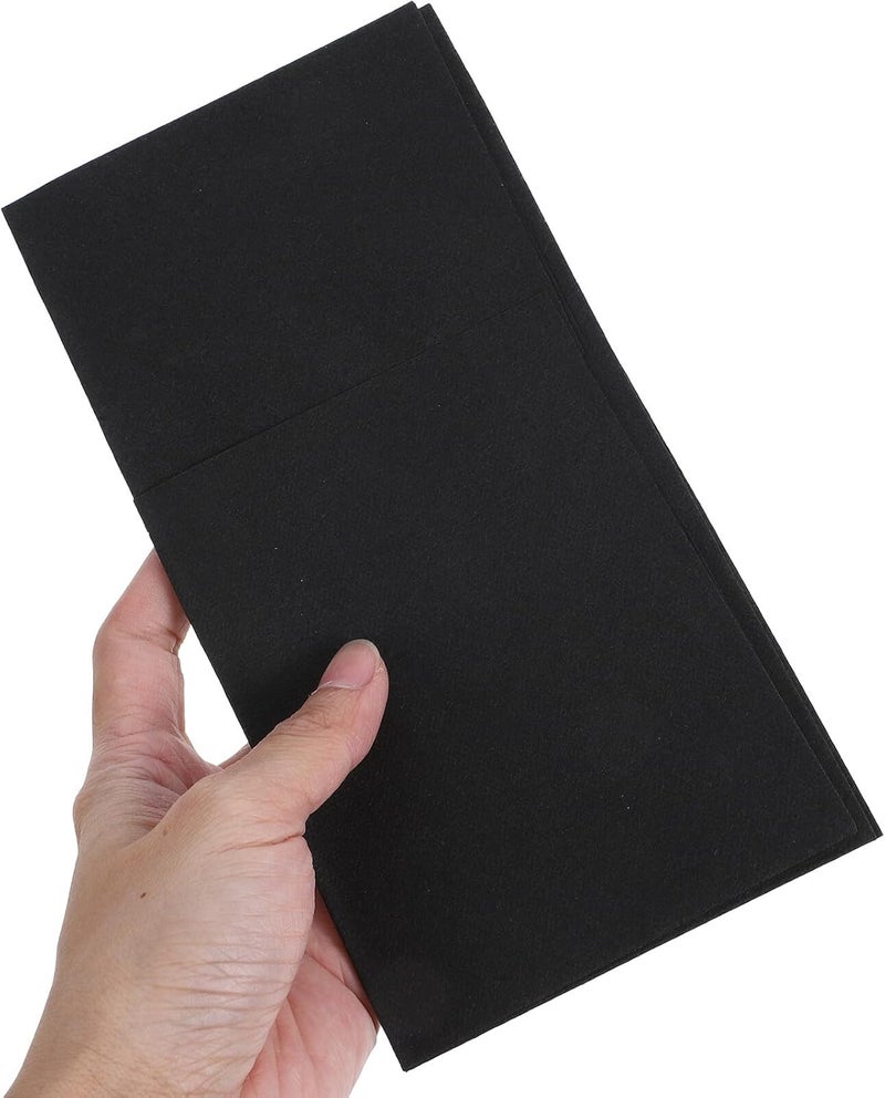 50pcs Disposable Pocket Napkins with Cutlery Wraps Black, Bulk Dinner Napkins for Hotels, Restaurants, Weddings, and Party Table Accessories - Image 3