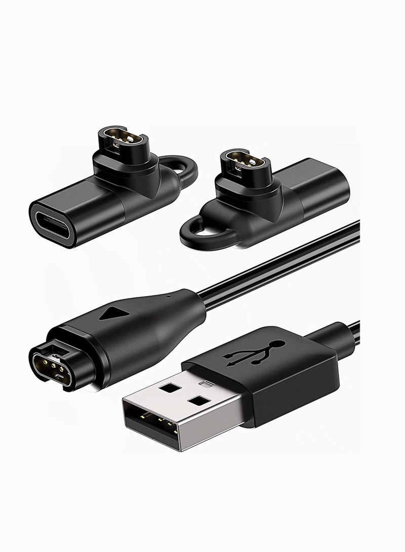 Y&D Charging Cable for Garmin Watch with 2X Charger Connectors to Type C Adapter, 3.3ft USB Cord Fenix 7/7S/7X/6/6S/6X/Baro/5S/5S Plus/5/5 Plus/5X/5X Plus, Instinct 2/2S, Vivoactive 4/4S/3 etc - Image 1