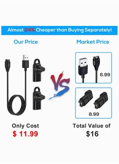 Y&D Charging Cable for Garmin Watch with 2X Charger Connectors to Type C Adapter, 3.3ft USB Cord Fenix 7/7S/7X/6/6S/6X/Baro/5S/5S Plus/5/5 Plus/5X/5X Plus, Instinct 2/2S, Vivoactive 4/4S/3 etc  - Image 2