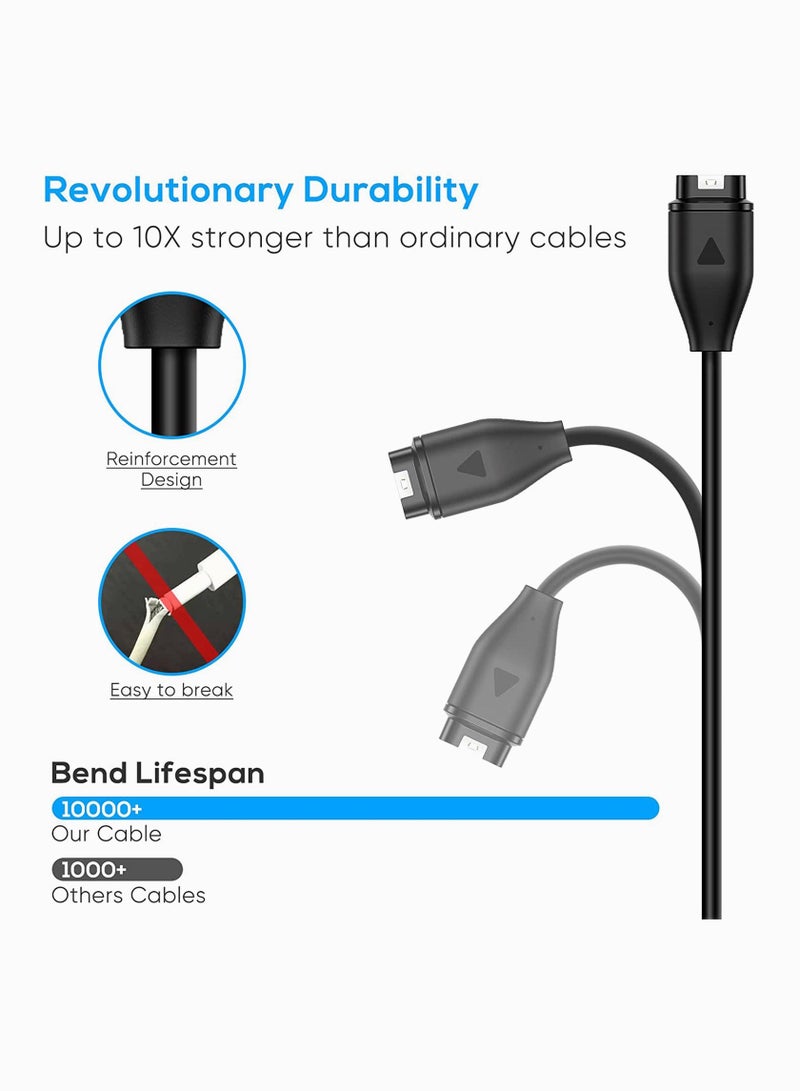 Y&D Charging Cable for Garmin Watch with 2X Charger Connectors to Type C Adapter, 3.3ft USB Cord Fenix 7/7S/7X/6/6S/6X/Baro/5S/5S Plus/5/5 Plus/5X/5X Plus, Instinct 2/2S, Vivoactive 4/4S/3 etc - Image 5
