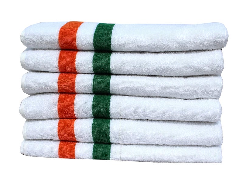 Mandhania Indian Tricolor Cotton Bath Towel 400 GSM 28x57 Pack of 6 - Image 2
