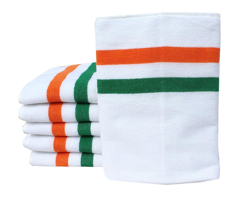 Mandhania Indian Tricolor Cotton Bath Towel 400 GSM 28x57 Pack of 6 - Image 3