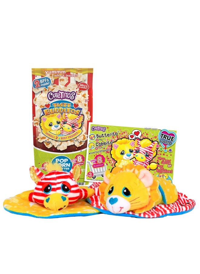 Basic Fun Basic Fun Cutetitos Taste Budditos Buttered Popcorn - 2 Collectible Plush Mini Animals - Ages 3+ - Series 2, 5 inches  - Image 1