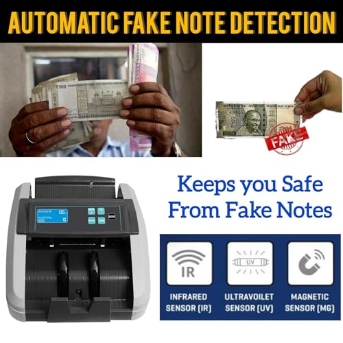 swaggers Heavy Duty/Latest Updated Super Heavy Duty Note/Currency/Cash/Money Counting Machine with Fake Note Detection for All Old/New Notes. 1 Year Warranty - Image 3