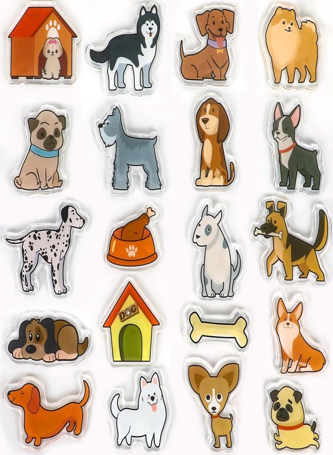 Tevxj 20PCS Dog Thick Gel Clings Puppy Gel Cling Stickers Reusable Dog Window Decorations Puppy Window Clings Decals for Kids Toddlers Cute Party Supplies Glass Decals Nursery Home - Image 1