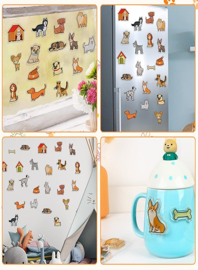 Tevxj 20PCS Dog Thick Gel Clings Puppy Gel Cling Stickers Reusable Dog Window Decorations Puppy Window Clings Decals for Kids Toddlers Cute Party Supplies Glass Decals Nursery Home - Image 4