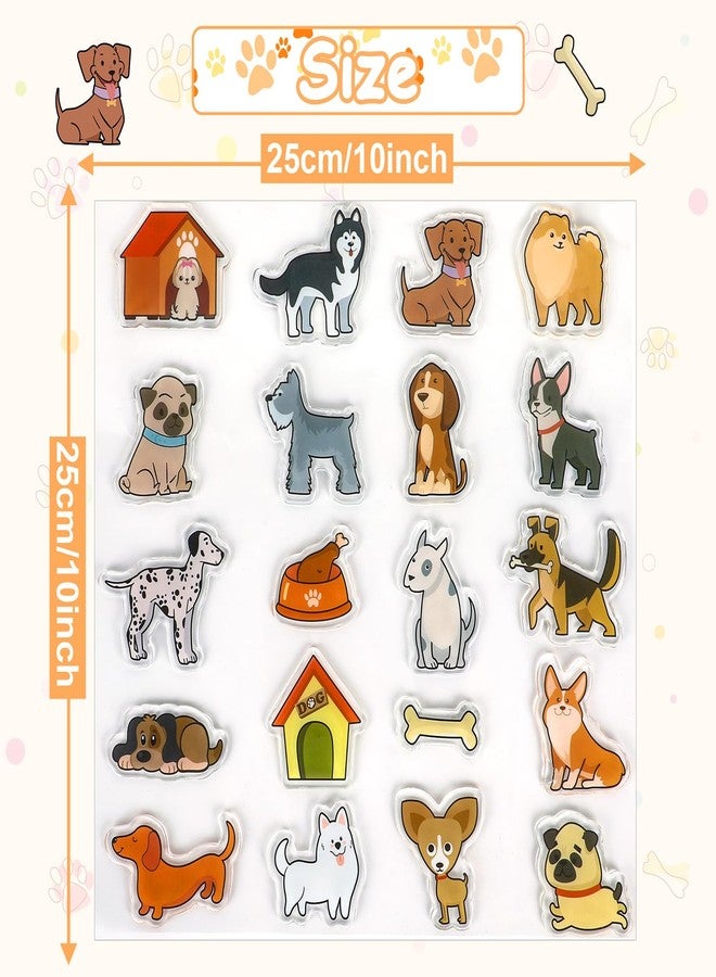 Tevxj 20PCS Dog Thick Gel Clings Puppy Gel Cling Stickers Reusable Dog Window Decorations Puppy Window Clings Decals for Kids Toddlers Cute Party Supplies Glass Decals Nursery Home - Image 2