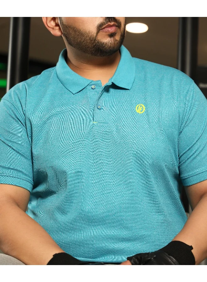 انستافاب بلس تيشيرت بولو رجالي أزرق سماوي أساسي للرياضة