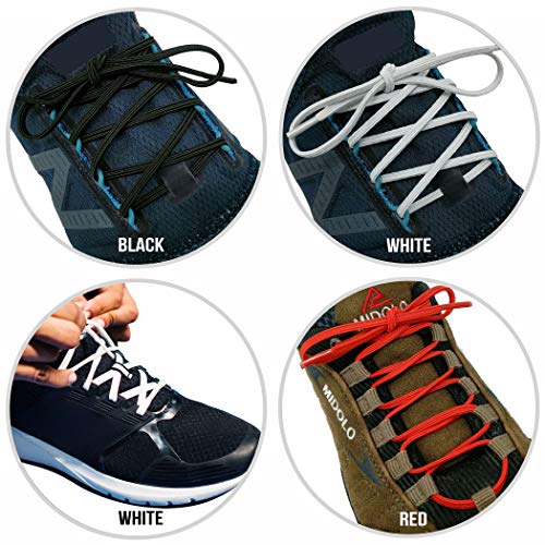 FOOTMATTERS No Tie Flat Stretch Shoe Laces - Elastic Laces 30 in (76 cm) – Black - 3 Pairs - Image 4
