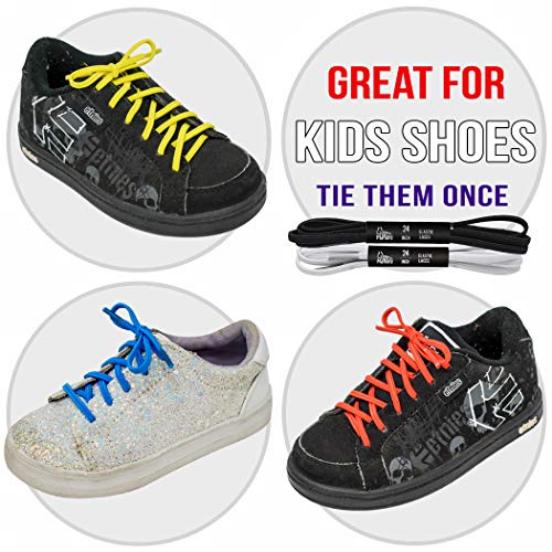 FOOTMATTERS No Tie Flat Stretch Shoe Laces - Elastic Laces 30 in (76 cm) – Black - 3 Pairs - Image 2