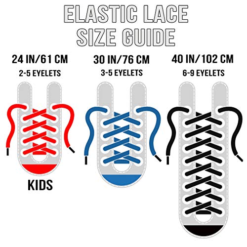 FOOTMATTERS No Tie Flat Stretch Shoe Laces - Elastic Laces 30 in (76 cm) – Black - 3 Pairs - Image 3