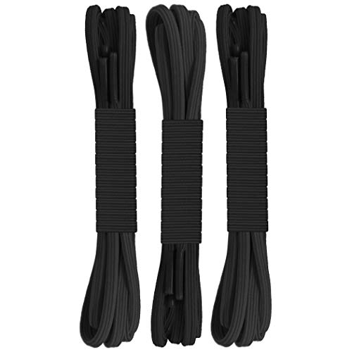 FOOTMATTERS No Tie Flat Stretch Shoe Laces - Elastic Laces 30 in (76 cm) – Black - 3 Pairs - Image 1