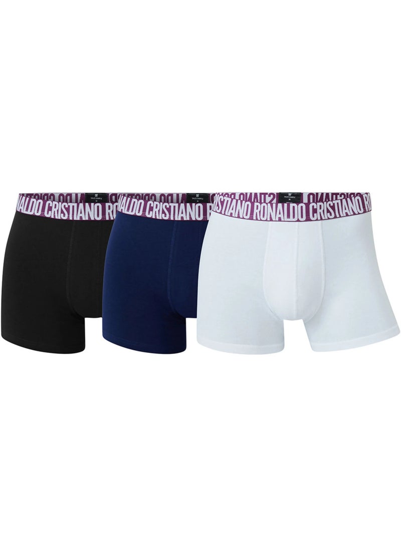 CR7 Men’s 3‑Pack Premium Cotton Blend Trunk Underwear Set – Breathable Comfort & Stylish CR7 Waistband - Image 1