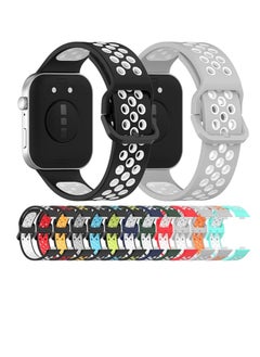 Generic Sport Strap Compatible with Huawei Watch Fit & Huawei Watch Fit New & Huawei Watch Fit Elegant, Breathable Silicone Double Hole Snap Buckle Band  - Image 2
